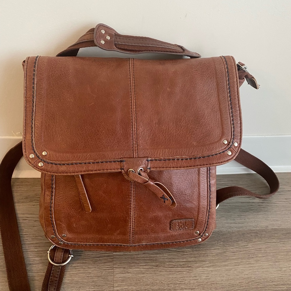 The Sak Brown Leather Messenger Bag